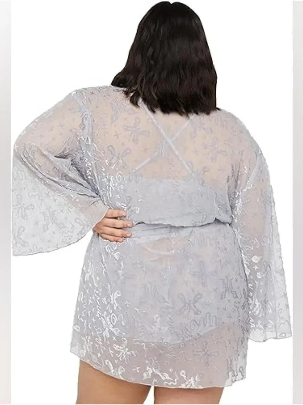 Devoré Dreams Velvet Short Robe - Picture 5 of 6